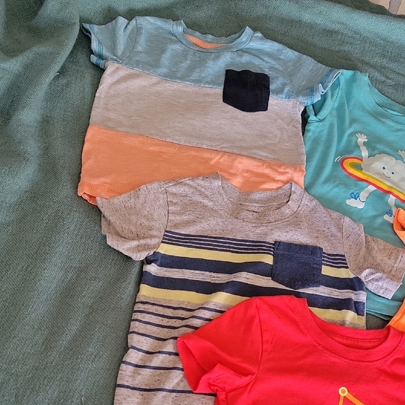 Cat & Jack Blue and Orange Short Sleeve Tees-6 Pack - Picture 2 of 11